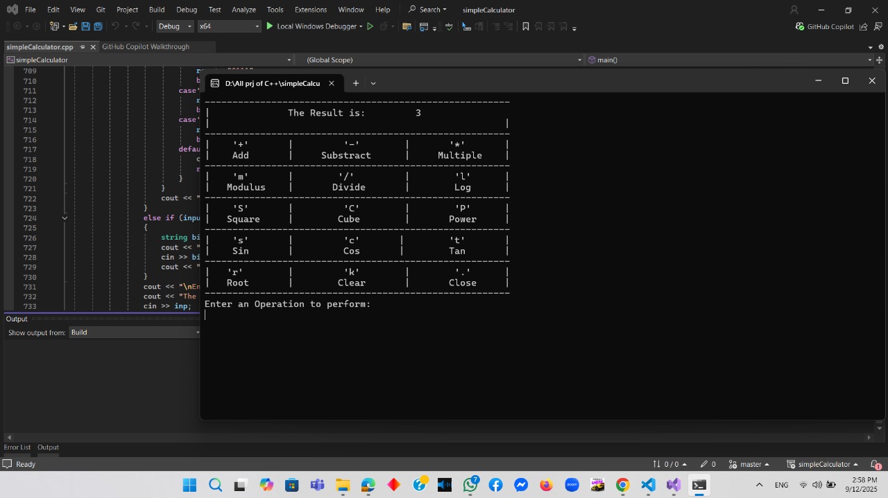 C++ scientific and programmer calculator screenshot